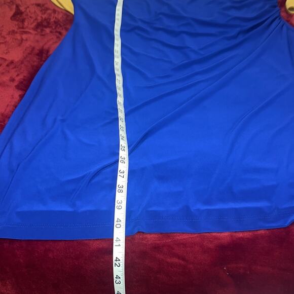 NWT Kasper Plus Size XXL Colorblock Sheath Dress Faux Wrap Ruched Stretch - Picture 8 of 10